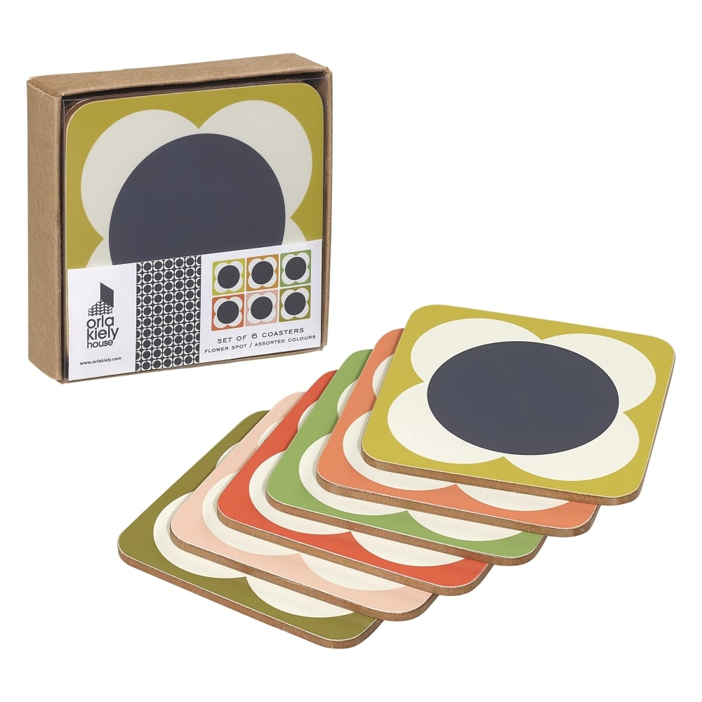 Orla Kiely Flower Spot Coasters Set of 6 TotallyEnchanted