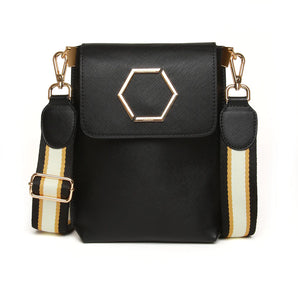 Alice Wheeler London "Brompton Honeycomb" Cross Body Bag - Black