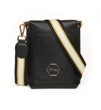 Alice Wheeler London "Brompton Honeycomb" Cross Body Bag - Black