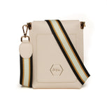 Alice Wheeler London "Brompton Honeycomb" Cross Body Bag - Cream