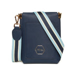 Alice Wheeler London "Brompton Honeycomb" Cross Body Bag - Navy