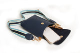 Alice Wheeler London "Brompton Honeycomb" Cross Body Bag - Navy