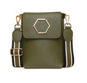 Alice Wheeler London "Brompton Honeycomb" Cross Body Bag - Olive