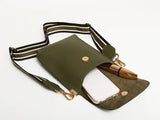 Alice Wheeler London "Brompton Honeycomb" Cross Body Bag - Olive