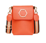 Alice Wheeler London "Brompton Honeycomb" Cross Body Bag - Orange