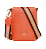 Alice Wheeler London "Brompton Honeycomb" Cross Body Bag - Orange