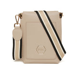 Alice Wheeler London "Brompton Honeycomb" Cross Body Bag - Stone