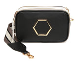 Alice Wheeler London "Pimlico Honeycomb" Tricolour Cross Body Bag - Black