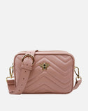 Alice Wheeler London "Soho" Quilted Cross Body Bag - Pink