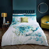 Voyage Maison Duvet Cover and Pillowcase Set - Wimbourne Peacock Teal