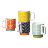 Orla Kiely Linear Stem Stacking Mugs - Set of 4