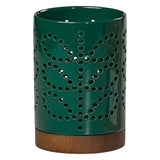 Orla Kiely Ceramic Lantern (Small) - Linear Stem Evergreen