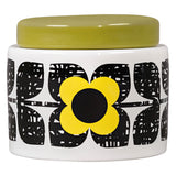 Orla Kiely Small Ceramic Storage Jar with Lid - Scribble Square Flower Sunshine