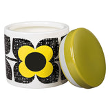 Orla Kiely Small Ceramic Storage Jar with Lid - Scribble Square Flower Sunshine