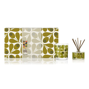 Orla Kiely Acorn Cup Fig Tree Mini Candle & Reed Diffuser Gift Set