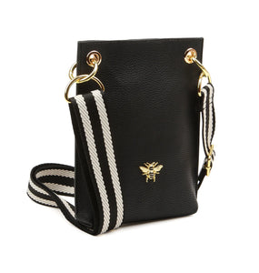 Alice Wheeler London Primrose Black Phone Cross Body Bag