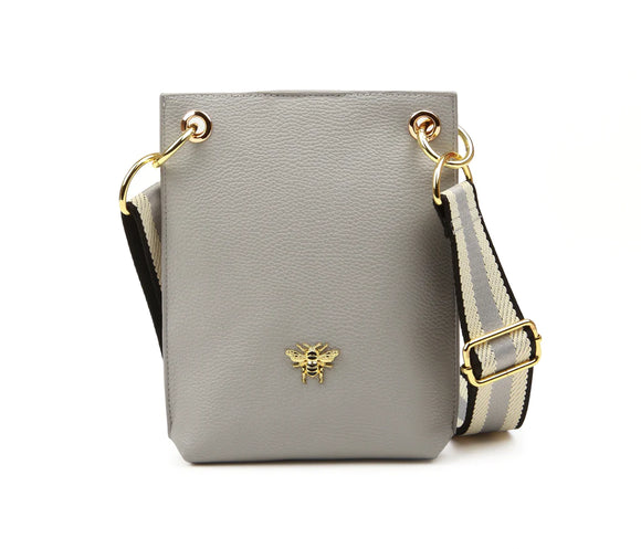 Alice Wheeler London Primrose Grey Phone Cross Body Bag