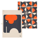 Orla Kiely Set of 2 Tea Towels - Ela Elephant